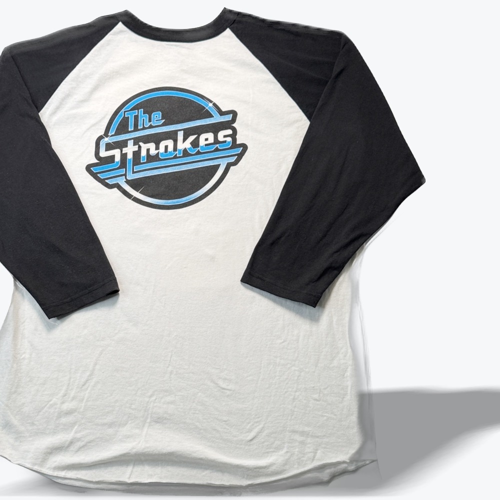 Vtg 2001 The Strokes Magna Logo Baseball Raglan Tee Augusta Sportswear USA XL